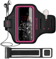 jemache rosy armband for galaxy s21 ultra, s20 ultra, 🏃 a72, a71 – ideal for gym, workouts, running with key holder logo