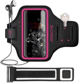 img 4 attached to JEMACHE Rosy Armband for Galaxy S21 Ultra, S20 Ultra, 🏃 A72, A71 – Ideal for Gym, Workouts, Running with Key Holder