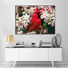 img 3 attached to MOEEY 5D Diamond Painting Kit - Cardinal, Full Drill Rhinestone Supply Arts Craft Canvas Wall Decor, 7.9 X 9.8 Inch (Frameless)