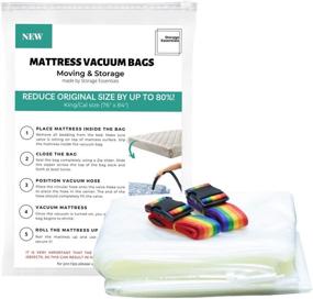 img 3 attached to 🛏️ Premium King/California Mattress Vacuum Bag - SpaceSaver Bags with Straps for Moving and Storage, Ensuring Superior Quality, Compression, and Protection of Your Mattresses