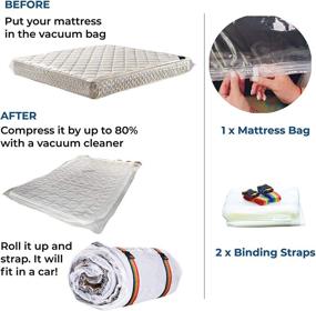 img 2 attached to 🛏️ Premium King/California Mattress Vacuum Bag - SpaceSaver Bags with Straps for Moving and Storage, Ensuring Superior Quality, Compression, and Protection of Your Mattresses