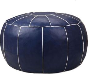 img 3 attached to 🪑 ZEFEN Round Unstuffed Leather Ottoman Cushion with Decorative Pouf Design – Foot Stool Storage Seat for Living Room, Bedroom, Kids Room, and Wedding – Ideal for Resting Your Feet or as a Floor Chair (Royal Blue)