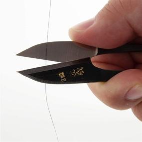 img 1 attached to KAKURI 105mm Curved Blade Japanese Thread Scissors: 🔪 Traditional Style Thread Snips for Sewing, Made in Japan