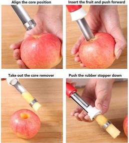 img 1 attached to 🍎 Efficient Stainless Steel Apple Corer Tool: Multifunctional Kitchen Gadget for Easy Fruit Peeling and Core Removal, Simple to Clean