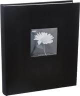 🖼️ deep black 5x7 photo album with 200 pockets – fabric frame cover logo