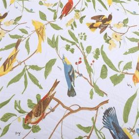 img 3 attached to Softta Vintage Luxury Aviary Full Size 3-Piece Fitted Sheet Set with 2 Pillowcases - Boho Colorful Birds, Flowers, and Leaves Pattern - Farmhouse Girls Bed Sheets Set - 100% Egyptian Cotton