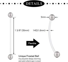 img 3 attached to Anicina Pregnancy Belly Button Rings: Sport Maternity Clear Flexible Navel Rings - Long, Mix Style 14G 35mm 38mm