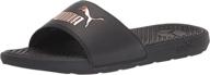 puma womens slide sandal black rose logo