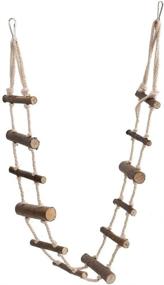 img 4 attached to HEEPDD Small Animal Climbing Toy Set - Natural Wood Rope Bridge for Pet Hamster, Squirrel, Sugar Gliders, Totoro