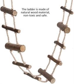 img 2 attached to HEEPDD Small Animal Climbing Toy Set - Natural Wood Rope Bridge for Pet Hamster, Squirrel, Sugar Gliders, Totoro