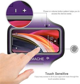 img 3 attached to 💜 JEMACHE iPhone 13/12 Mini Armband: Water Resistant Arm Band Case for Gym Workouts and Running with Key Holder - Purple