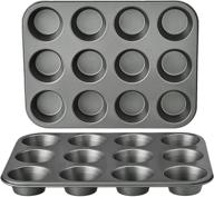 🧁 set of 2 amazon basics nonstick muffin baking pans with 12 cups logo