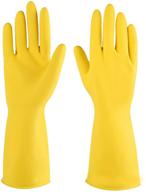 🧤 waterproof reusable yellow rubber cleaning gloves - 3 or 6 pairs for household and kitchen dishwashing logo