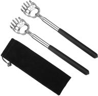 🐻 enhanced 2-pack bear claw back scratcher set - portable telescopic backscratchers for men and women with convenient carrying bag logo