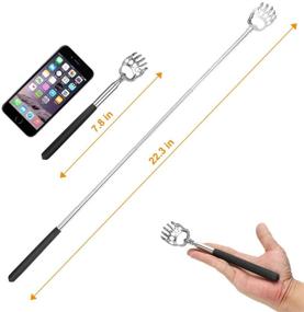 img 3 attached to 🐻 Enhanced 2-Pack Bear Claw Back Scratcher Set - Portable Telescopic Backscratchers for Men and Women with Convenient Carrying Bag