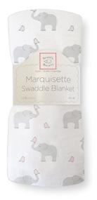 img 4 attached to 🐥 Premium Cotton Muslin SwaddleDesigns Marquisette Blanket - Elephant and Pastel Pink Chickies