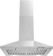 🔥 cosmo cos-6324ewh 24in. stainless steel wall mount range hood with 3-speed fan, permanent filters, & led lights: perfect over-stove vent solution логотип