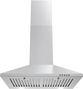 img 4 attached to 🔥 Cosmo COS-6324EWH 24in. Stainless Steel Wall Mount Range Hood with 3-Speed Fan, Permanent Filters, & LED Lights: Perfect Over-Stove Vent Solution