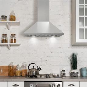 img 3 attached to 🔥 Cosmo COS-6324EWH 24in. Stainless Steel Wall Mount Range Hood with 3-Speed Fan, Permanent Filters, & LED Lights: Perfect Over-Stove Vent Solution