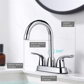 img 1 attached to 💧 SOKA Two Handle Centerset Bathroom Faucet: High Arc Stainless Steel Design with Deck Plate & Pop-Up Drain Assembly - 3 Hole Installation, Chrome Finish (SK18001C)