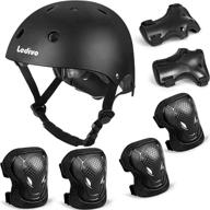 ledivo kids adjustable helmet and protective gear set, ideal for ages 3-14 years, for bike, skateboard, scooter, rollerblading logo