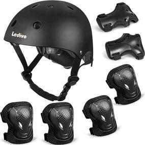 img 4 attached to LEDIVO Kids Adjustable Helmet and Protective Gear Set, Ideal for Ages 3-14 Years, for Bike, Skateboard, Scooter, Rollerblading