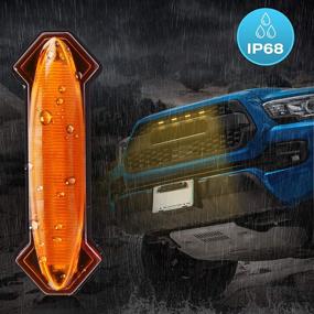 img 3 attached to 🚧 KRSCT Grille Light: Compatible with 2016-2020 Toyota Tacoma Pro, 9 LED Yellow Ellipse Housing with Brilliant Yellow Light