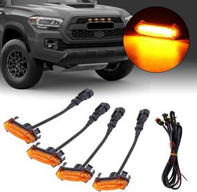 img 4 attached to 🚧 KRSCT Grille Light: Compatible with 2016-2020 Toyota Tacoma Pro, 9 LED Yellow Ellipse Housing with Brilliant Yellow Light