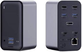 img 4 attached to 🔌 Hagibis Dual USB C Docking Station: 4K Triple Display Monitor USB-C Hub, No Power Required for MacBook Mac OS and Windows - 2 HDMI, DP, USB-C 3.0, 87W PD, RJ45, AUX, 6 USB Ports (4K/60Hz DisplayPort)