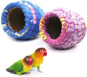 img 3 attached to 🏡 Handmade Woven Grass Bird Hut for Budgie, Cockatiel, Canary, Finch, Lovebird, and Small Parrot - YJJKJ