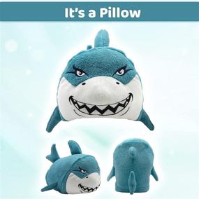 img 2 attached to 🦈 Comfy Critters Blanket Hoodie for Kids: The Perfect Hooded Blanket and Pillow Combo, Ideal for Travel and Play - Introducing Chomp The Great White Shark!