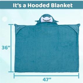 img 3 attached to 🦈 Comfy Critters Blanket Hoodie for Kids: The Perfect Hooded Blanket and Pillow Combo, Ideal for Travel and Play - Introducing Chomp The Great White Shark!