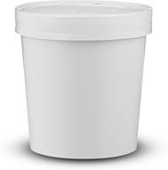 🥤 32 oz white double wall poly paper hot cups with vented lids by mt products - ideal for hot food, soup, ice cream, and cold treats - leak-proof (12 cups and 12 lids) (32 ounce) logo