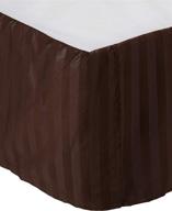 🛏️ elegant comfort luxury 1500 thread count egyptian weave bed skirt - wrinkle resistant, stripe design, twin size, chocolate brown logo