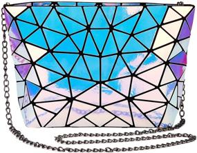 img 4 attached to 🎒 Reflective Holographic Geometric Backpack for Women: Stylish Travel Companion with Handbags & Wallets