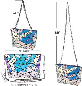 img 3 attached to 🎒 Reflective Holographic Geometric Backpack for Women: Stylish Travel Companion with Handbags & Wallets