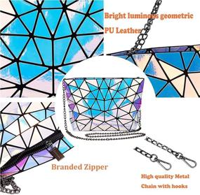 img 2 attached to 🎒 Reflective Holographic Geometric Backpack for Women: Stylish Travel Companion with Handbags & Wallets