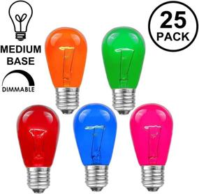img 3 attached to 💡 Brilliant Multi-Colored S14 Outdoor Patio Edison Bulbs - 25 Pack – 11W, E26 Medium Base – Novelty Lights Replacement