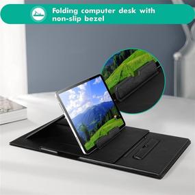 img 1 attached to LECCER Foldable Laptop Table for Bed and Sofa - Multifunctional Lap Desk for Easy Carrying, Waterproof and Suitable for Use on Lap, Sofa, Bed, or Floor - Versatile Home Laptop Table and Office Easel - Bed Desk