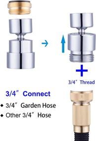 img 3 attached to 💧 Waternymph 2 in 1 Faucet Aerator: Connect Garden Hose/3/4’’ Thread Hose, Swivel Kitchen Sink Aerator in Polished Chrome