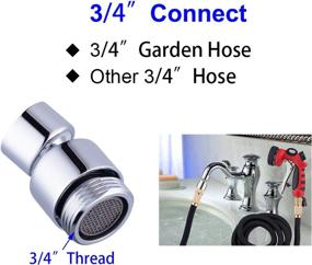 img 2 attached to 💧 Waternymph 2 in 1 Faucet Aerator: Connect Garden Hose/3/4’’ Thread Hose, Swivel Kitchen Sink Aerator in Polished Chrome