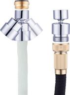 💧 waternymph 2 in 1 faucet aerator: connect garden hose/3/4’’ thread hose, swivel kitchen sink aerator in polished chrome logo