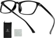 premium blue light blocking glasses: lightweight square eyeglasses frame for women and men, filter blue ray & anti eye strain – ideal for computer gaming and beyond logo