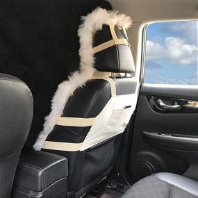 img 3 attached to 🐏 Enhance Your Car's Comfort with Maples 1 PC Fuzzy Faux Sheepskin Wool Fur Car Seat Cover