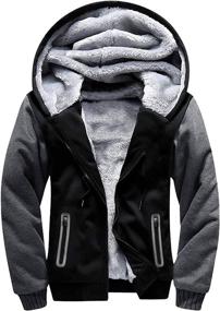 img 4 attached to 🧥 IGEEKWELL Men's Heavyweight Sherpa Lined Hoodie - Zip Up Sweatshirt Jacket