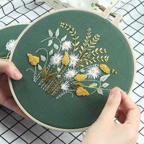 img 2 attached to Beginner's Embroidery Kit: Full Range Cross Stitch Starter 🧵 Set with Stamped Clothes, Hoops, Needle, Color Threads & Threader