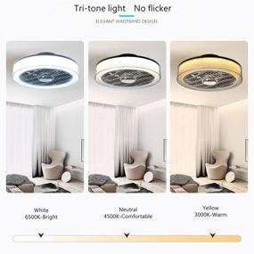 img 3 attached to 💡 Enhanced Comfort and Style: 16 Inch LED Ceiling Fans with Light and Dimmable Remote Control