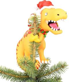 img 2 attached to 🎄 Hilarious Christmas Tree Topper: Tree Buddees Santa Riding a T-Rex - Large 10