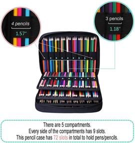 img 2 attached to 🖍️ JAKAGO 220 Slots Colored Pencil Case: Large Capacity Pen Holder for Students, Artists, Adults, and Girls – Efficient Zipper Organizer Bag for Marker and Highlighter Storage – Ideal for School, Office, and Sketching Supplies - Black