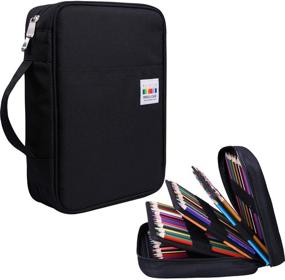 img 4 attached to 🖍️ JAKAGO 220 Slots Colored Pencil Case: Large Capacity Pen Holder for Students, Artists, Adults, and Girls – Efficient Zipper Organizer Bag for Marker and Highlighter Storage – Ideal for School, Office, and Sketching Supplies - Black